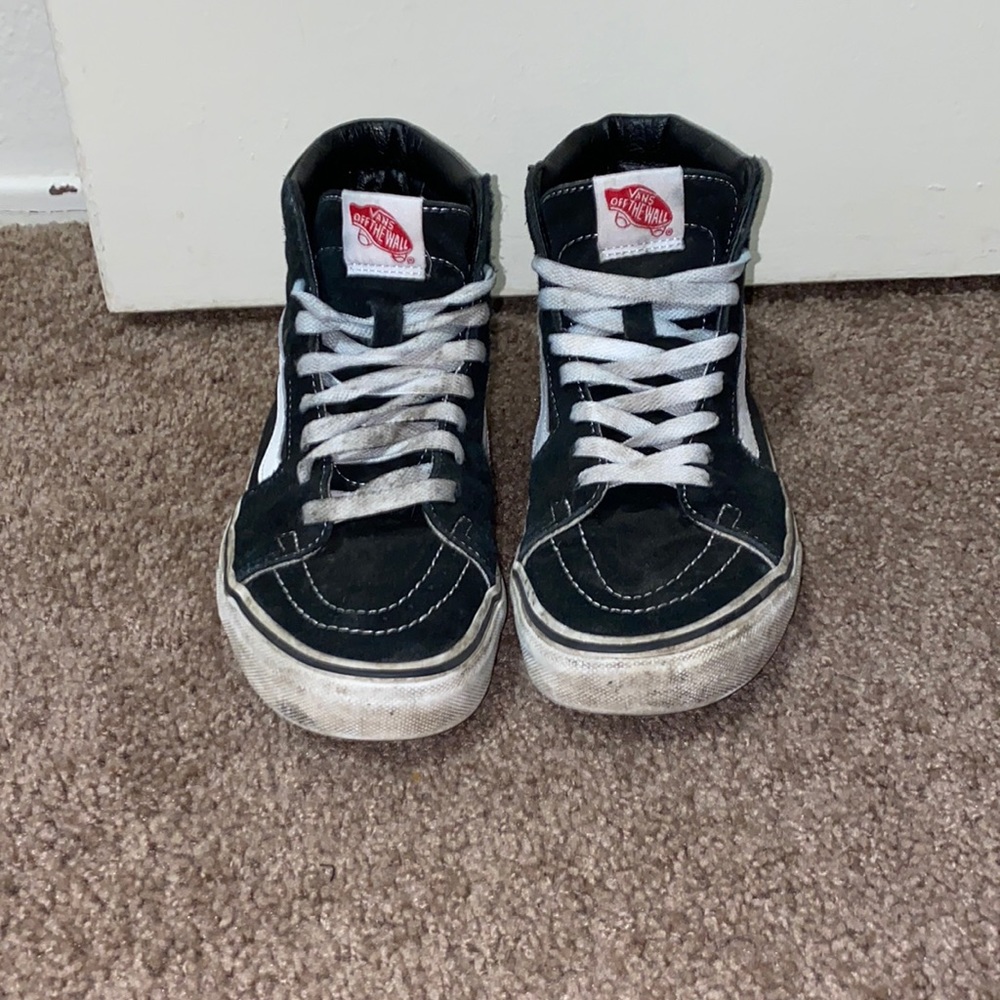 black&white hi-top Vans